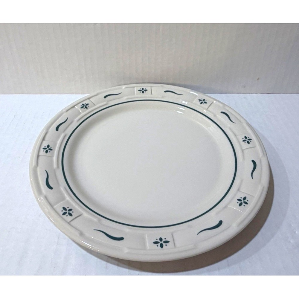Longaberger Pottery WovenTraditions Heritage Green 9" Luncheon Plate Made in USA